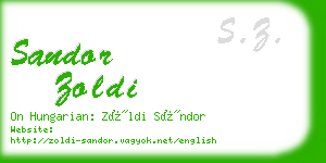 sandor zoldi business card